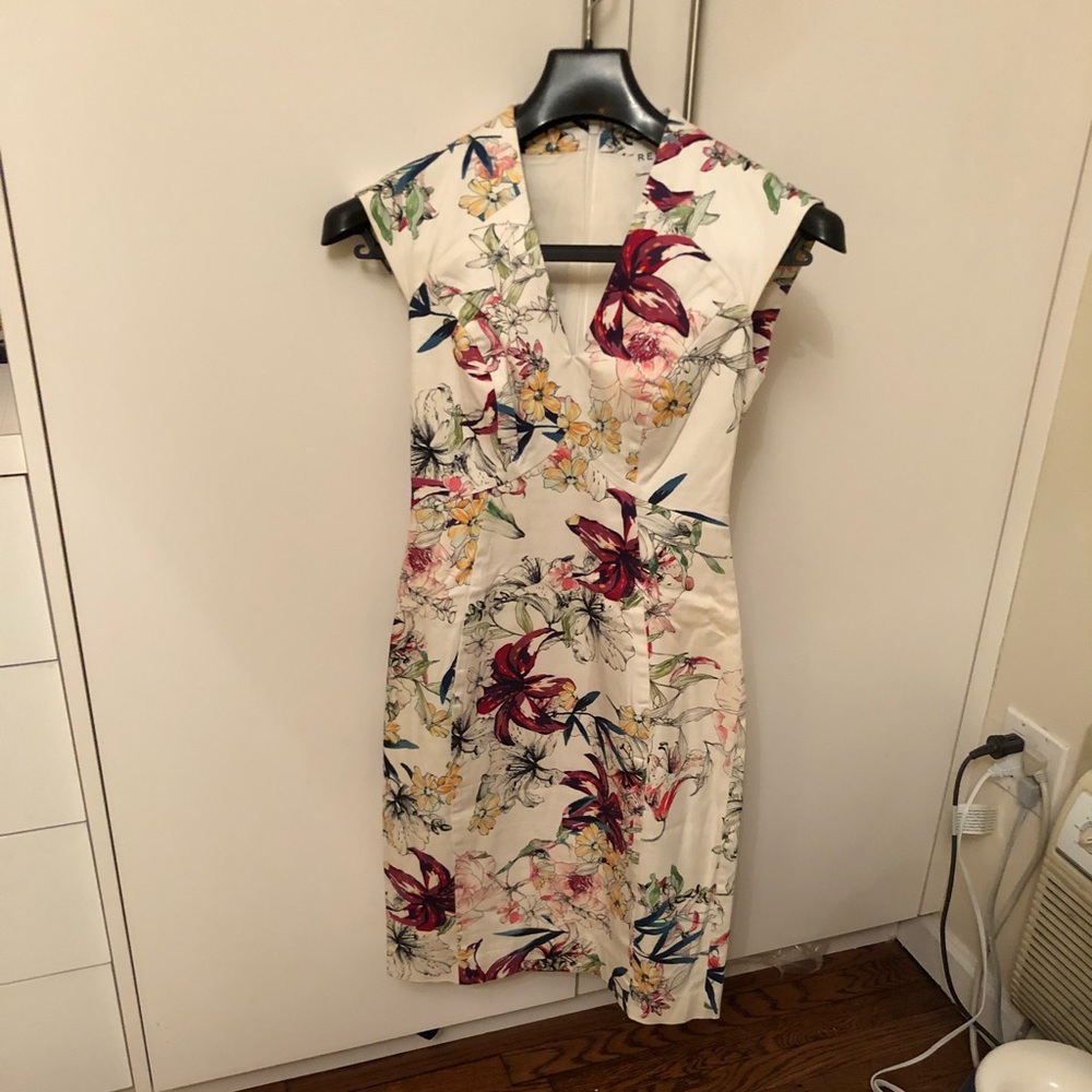 REISS fitted flower dress